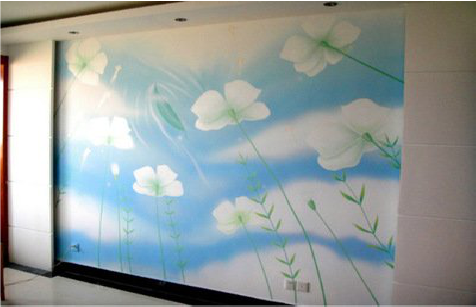 雷山画墙绘怎么画好白云的蓬松感？