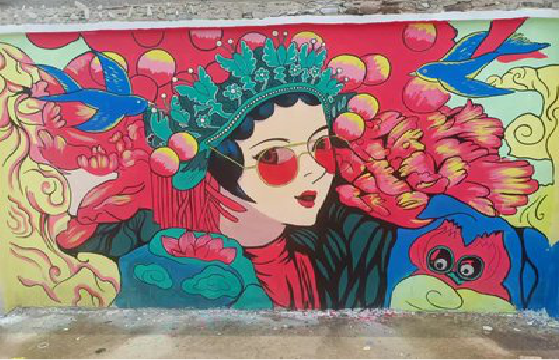 雷山墙体彩绘-网红墙